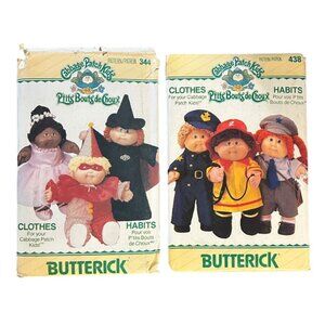 Butterick 344 & 438 Vintage Cabbage Patch Doll Costume Patterns NIP